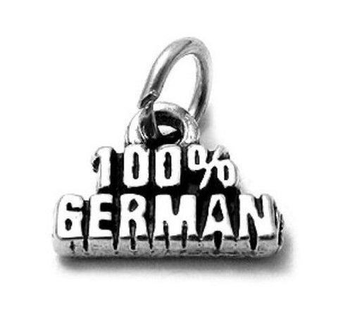 "100% German" Charm in Sterling Silver