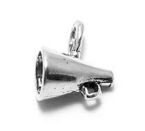 Cheerleader's Megaphone Charm in Sterling Silver