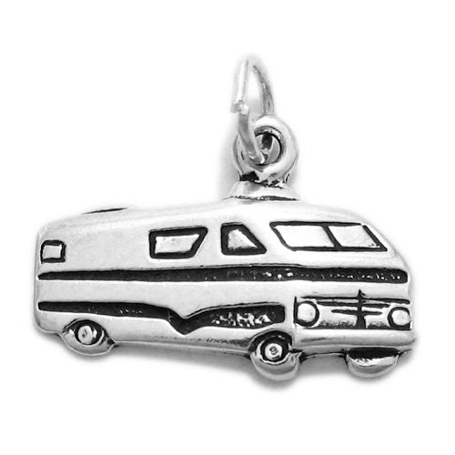 Retro Art Deco RV Charm in Sterling Silver