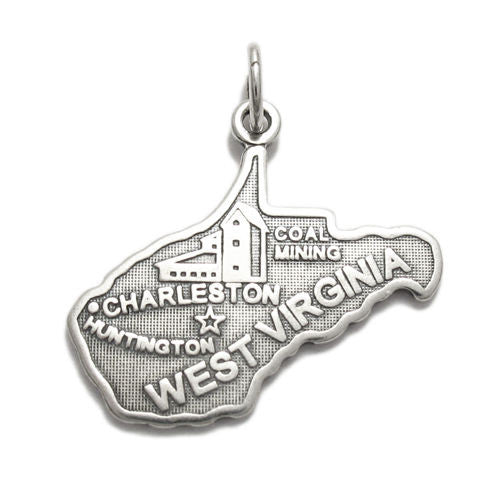 West Virginia State Charm in Sterling Silver