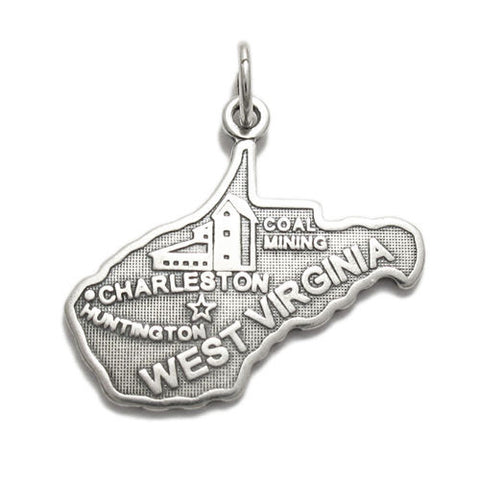 West Virginia State Charm in Sterling Silver