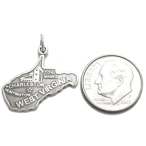 West Virginia State Charm in Sterling Silver