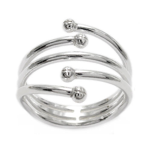 Triple ring with two bands that split into two more bands. Wholesale Sterling Silver Rings. Main.