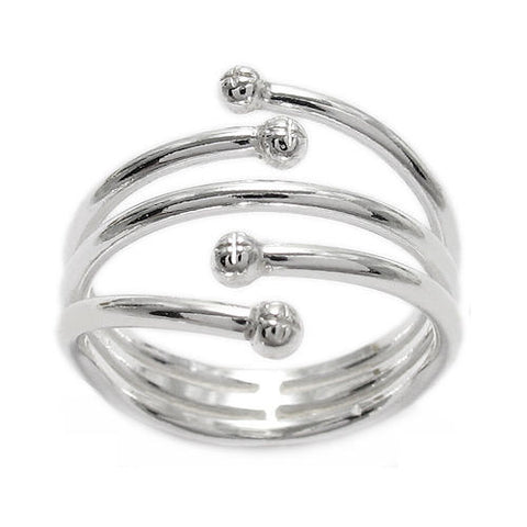 Triple ring with two bands that split into two more bands. Wholesale Sterling Silver Rings. Main.