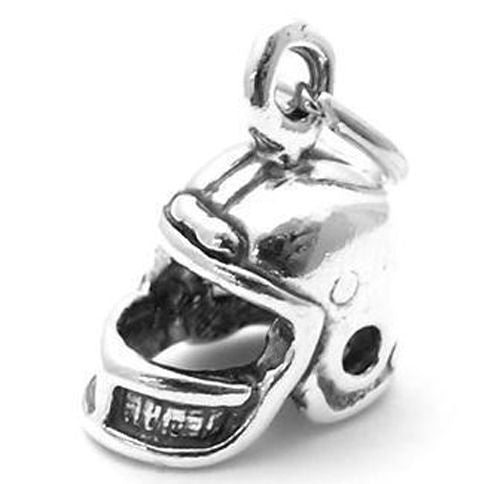 Football Helmet Charm in 3D Sterling Silver