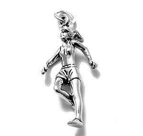 Female Runner Charm in Sterling Silver