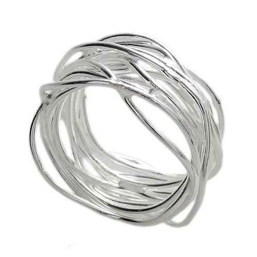 Unusual ring made of thin intertwined wires. Very avant-garde. Wholesale Sterling Silver Rings.