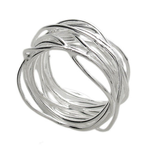 Unusual ring made of thin intertwined wires. Very avant-garde. Wholesale Sterling Silver Rings.