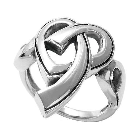 Eye-catching Abstract Pretzel Heart Ring. Wholesale sterling silver rings. Main photo.