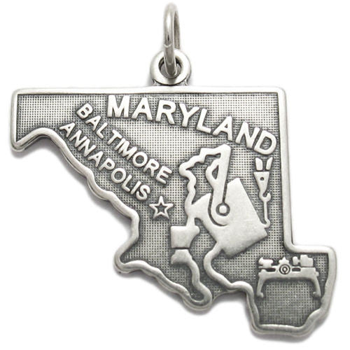 Maryland State Charm in Sterling Silver