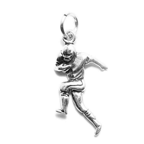 Football Player Charm in Sterling Silver