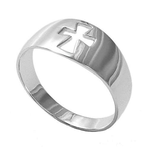 Charming and Cute Cutout Cross Ring. Wholesale Sterling Silver Rings. Main photo.