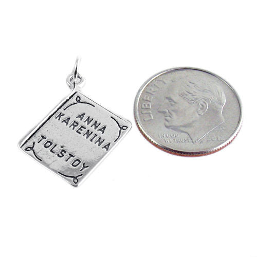 "Anna Karenina by Tolstoy" Book Charm. Sterling Silver