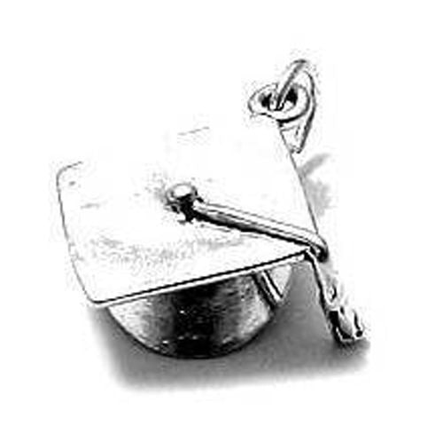 Graduation Cap & Tassel Charm. Sterling Silver