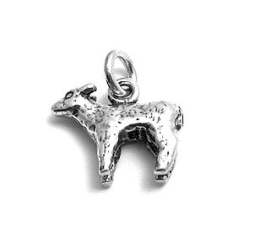 Lamb Charm in 3D Sterling Silver.