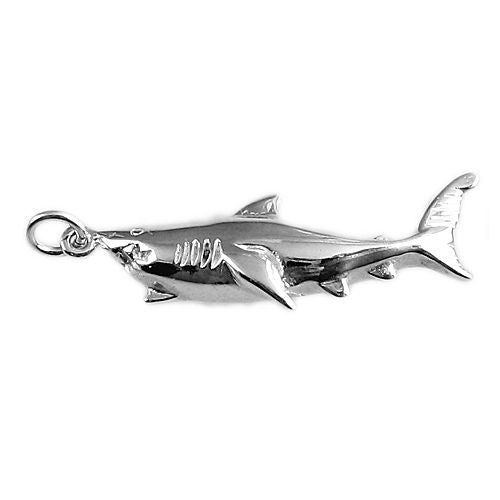 Great White Shark Charm in Sterling Silver.