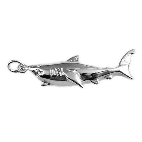 Great White Shark Charm in Sterling Silver.
