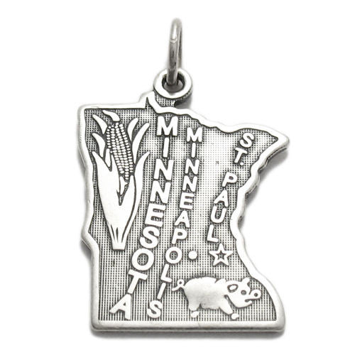 Minnesota State Charm in Sterling Silver