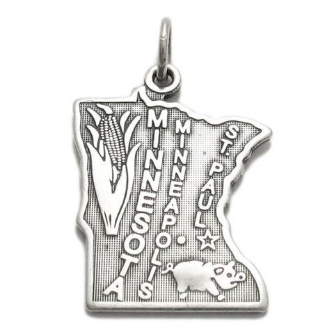 Minnesota State Charm in Sterling Silver