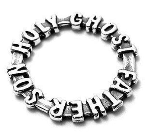 "Father, Son, Holy Ghost" Circle Charm in Sterling Silver