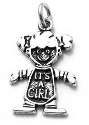 "It's a Girl" Onesie Charm in Sterling Silver