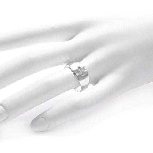 Charming and Cute Cutout Cross Ring. Wholesale Sterling Silver Rings. On hand.
