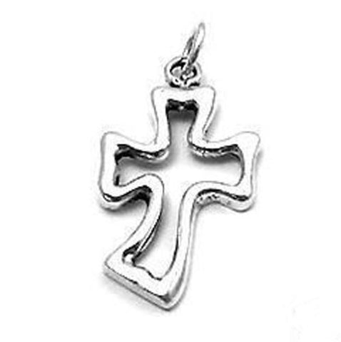 Running Cutout Cross Charm in Sterling Silver