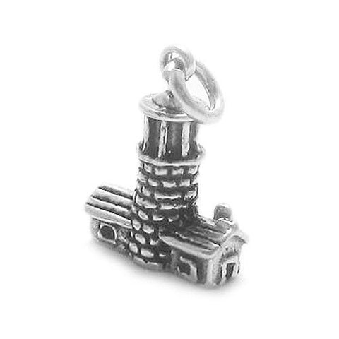 Lighthouse and Keeper's Home Charm in Sterling Silver