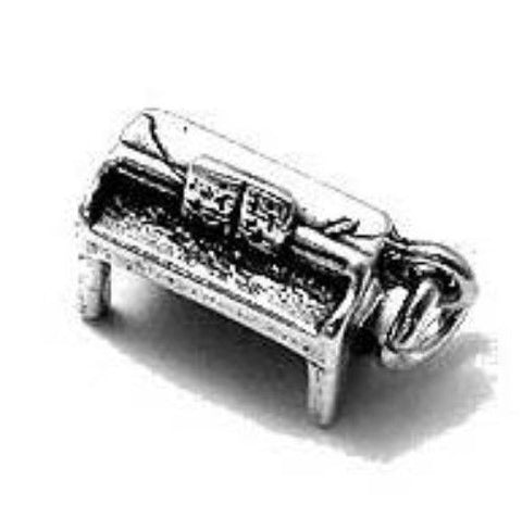 Upright Piano Charm. Sterling Silver