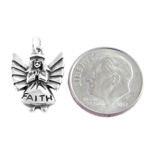 Angel Of "Faith" Charm in Sterling Silver