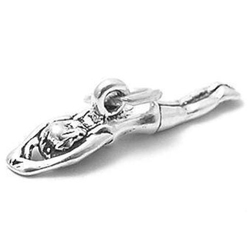Girl Swimmer Charm in Sterling Silver