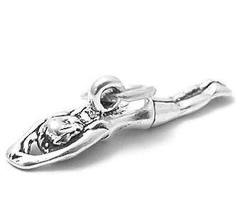 Girl Swimmer Charm in Sterling Silver