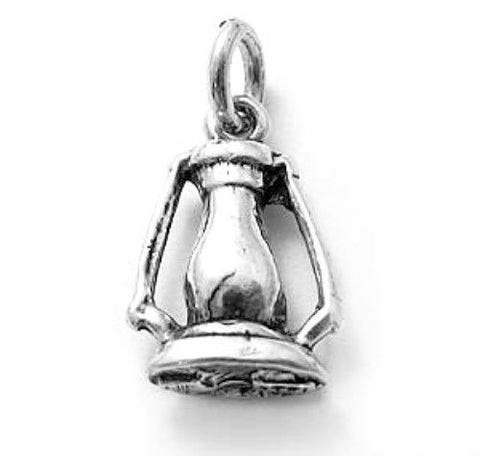 Kerosene Lantern Charm in Sterling Silver