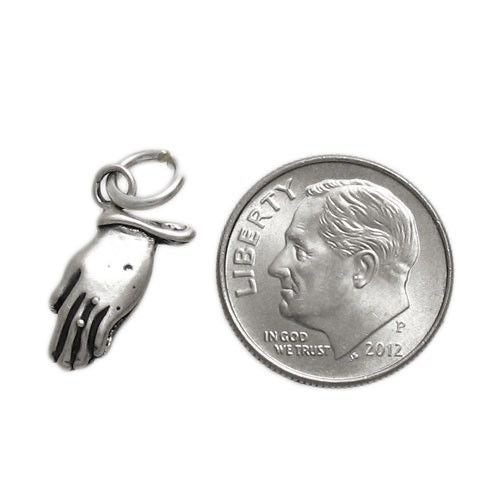 Hands in Prayer Charm in Sterling Silver
