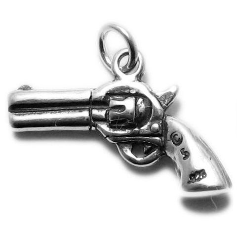 Old-Fashioned Revolver Charm in Sterling Silver
