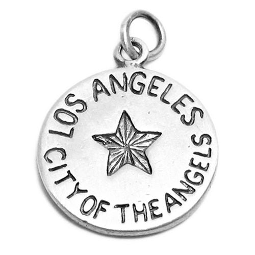 City of "Los Angeles" CA 2-Sided Charm Sterling Silver