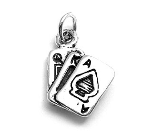 Playing Cards Charm. Sterling Silver