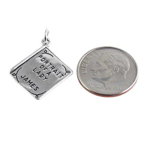 "Portrait of a Lady by James" Book Charm. Sterling Silver