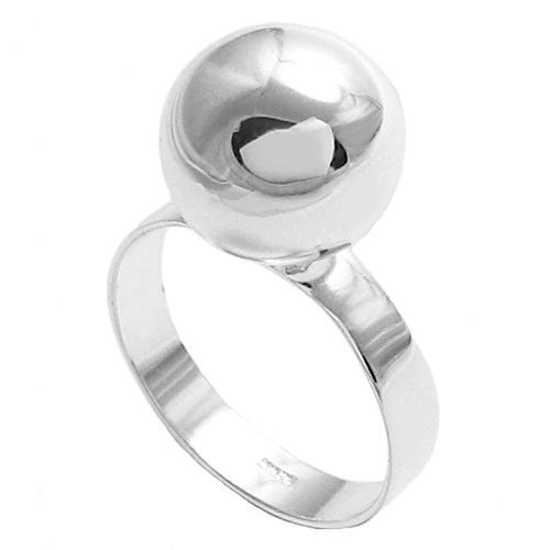 Simple and dignified polished ball ring in sterling silver. Wholesale Sterling Silver Ring. Main photo.
