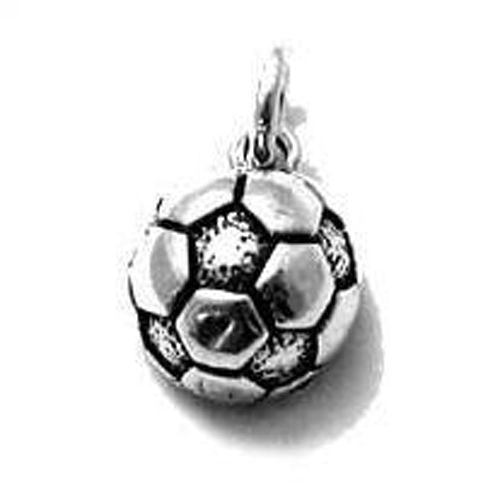 Soccer Ball (not 3D) Charm in Sterling Silver