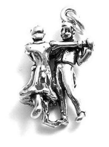 Dancing Couple Charm. Sterling Silver