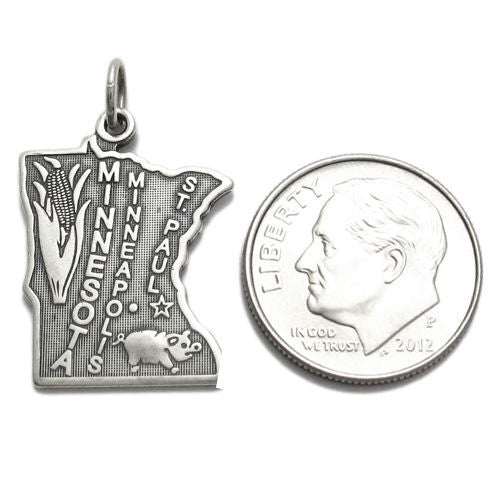 Minnesota State Charm in Sterling Silver