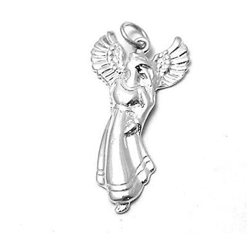 Beautiful Angel with Spread Wings Charm in Sterling Silver