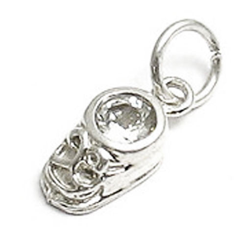 Beautiful and colorful birthstone charms of a baby's boot. Wholesale Sterling Silver Charms. April.