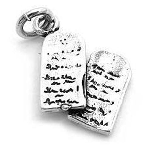 Ten Commandments Tablets Charm in Sterling Silver