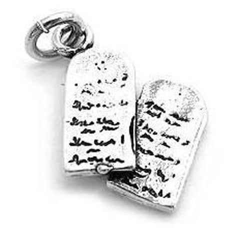 Ten Commandments Tablets Charm in Sterling Silver