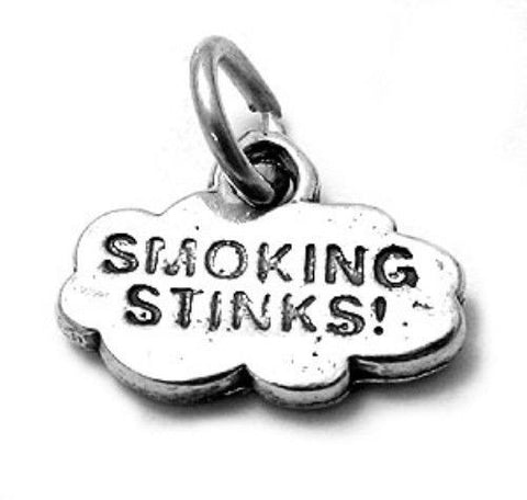 "Smoking Stinks" Charm in Sterling Silver