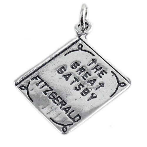 "The Great Gatsby by Fitzgerald" Book Charm. Sterling Silver