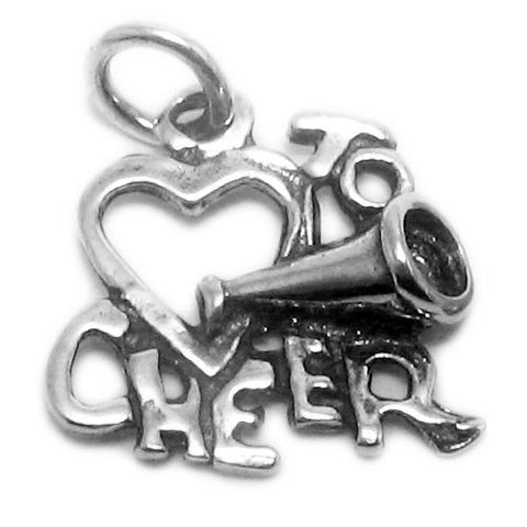 "Love To Cheer" Charm in Sterling Silver