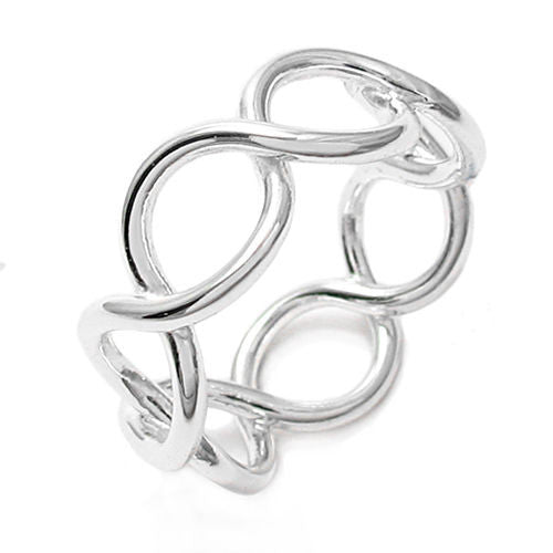 Graceful and modern endless infinity ring. Wholesale Sterling Silver Rings. Main photo.